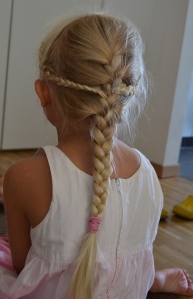 two lace braids into a french braid