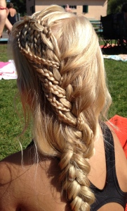 waterfall into little braids after swimming