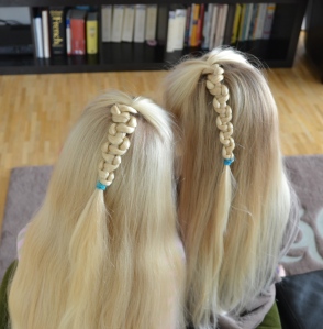 two half up pull-up braids