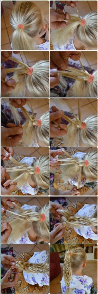 step-by-step pictures on how to make a mermaid ponytail