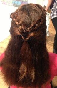 knotted braid, half-updo