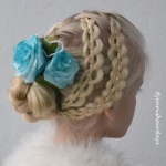 4-strand pull up braids, waterfall, french braid bun